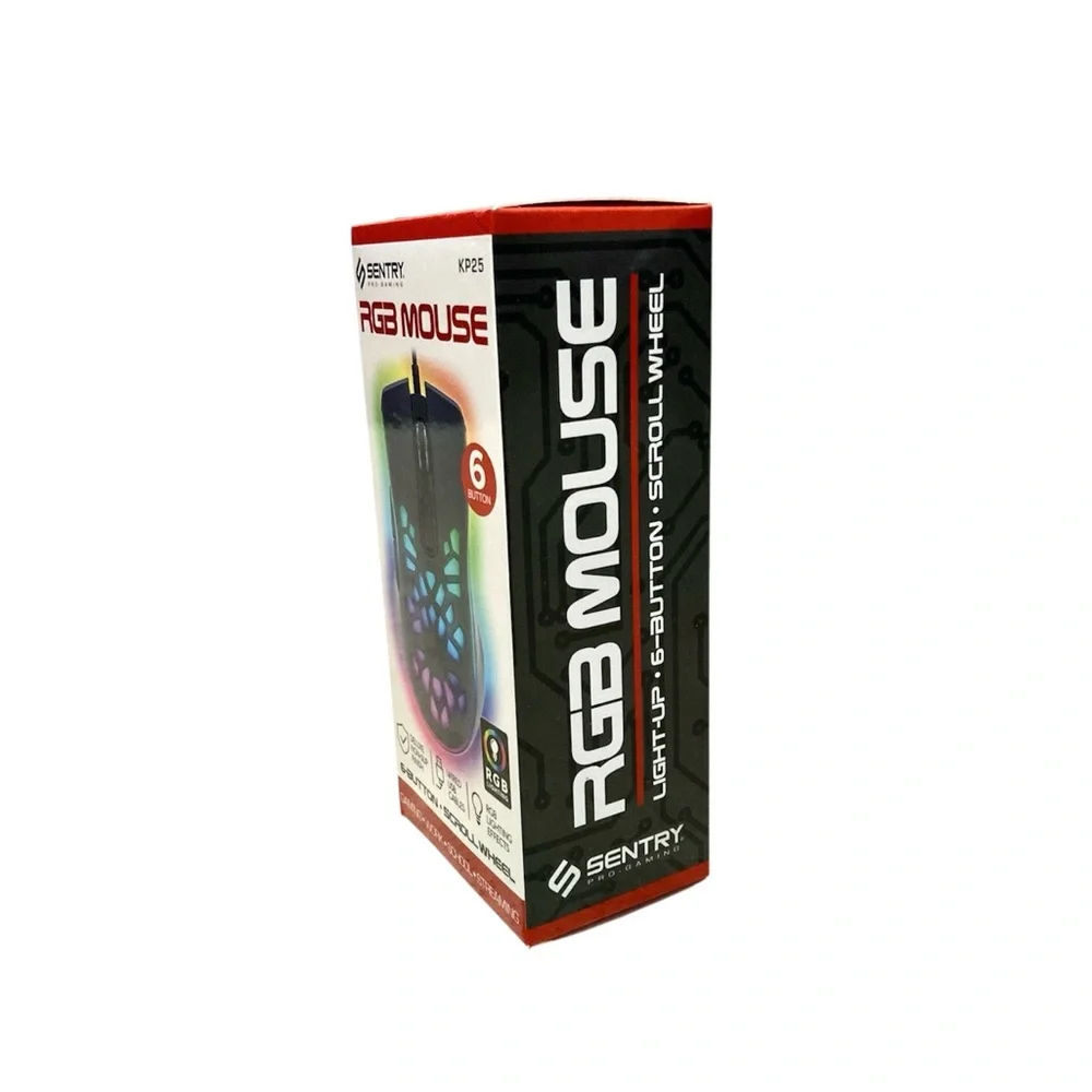Sentry Pro Gaming RGB Light-Up USB Wired Gaming Mouse KP25